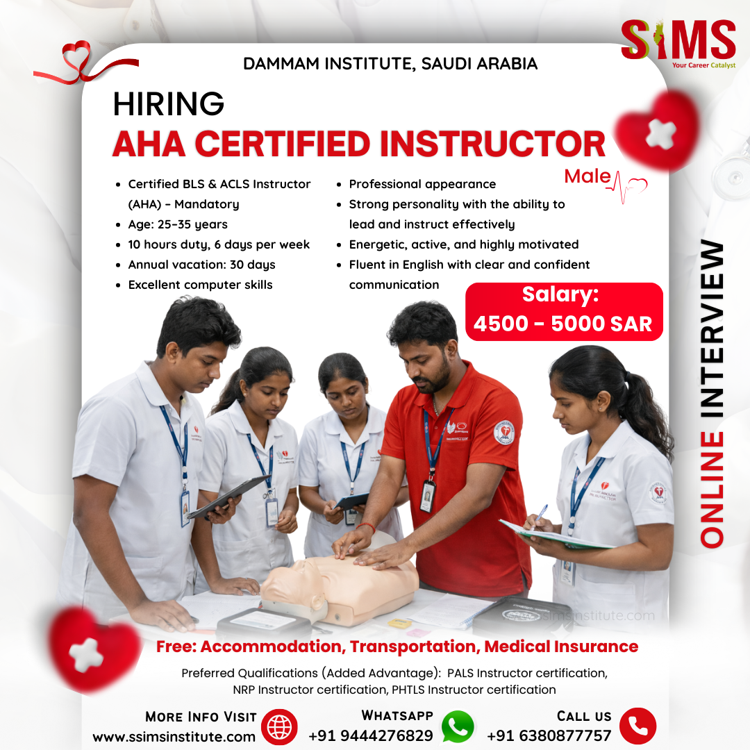 AHA Certified BLS & ACLS Instructor – Saudi Arabia — job poster